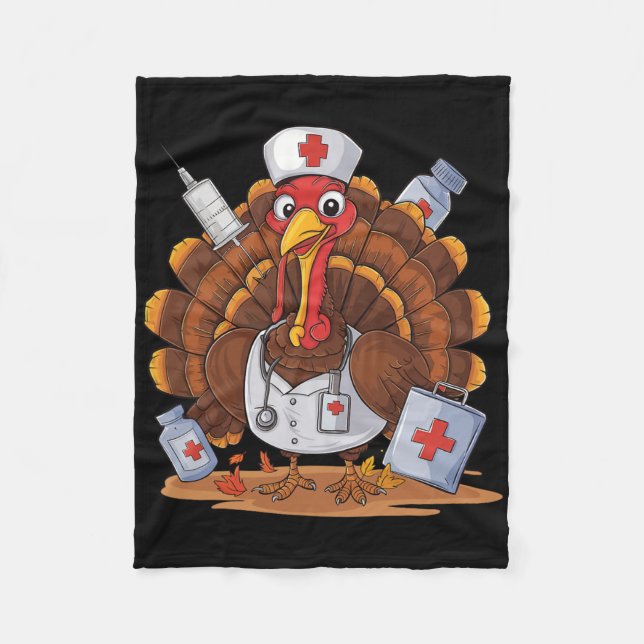 Couverture Polaire Turquie Infirmière Stethoscope Thanksgiving Fall S (Devant)