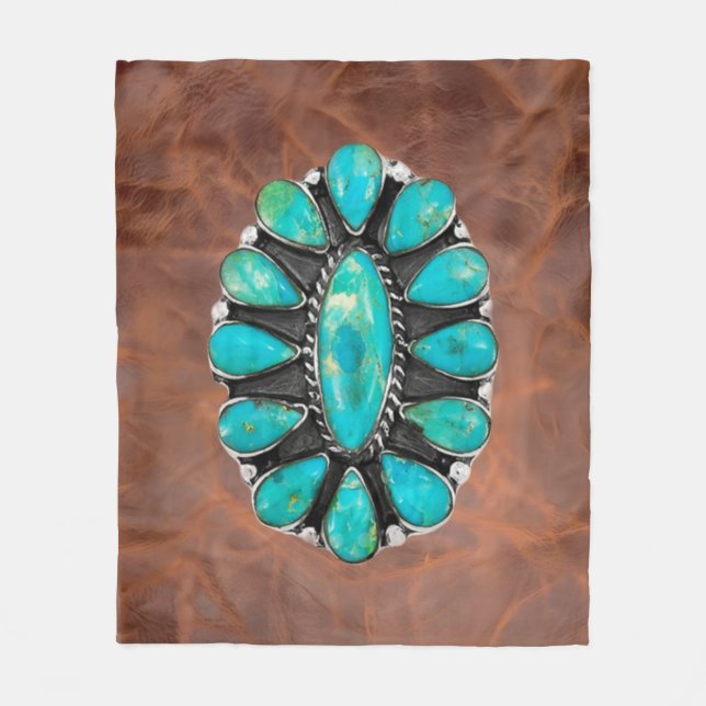 Couverture Polaire Turquoise clinquant (Devant)
