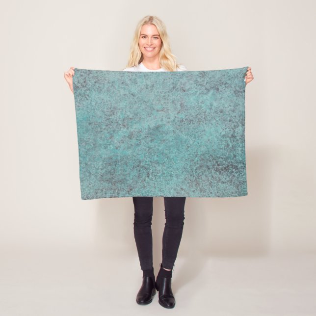 Couverture Polaire Turquoise Copper Patina texture cadeau (En situation)