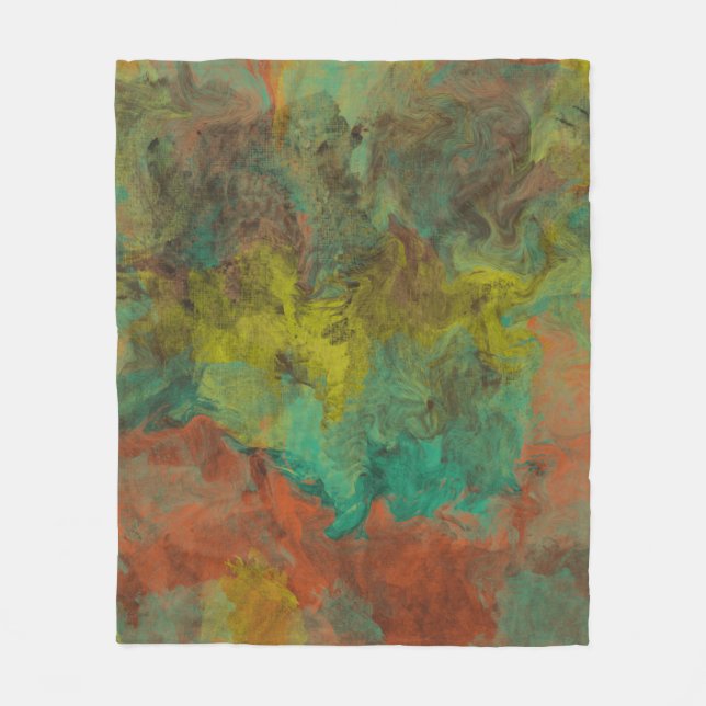 Couverture Polaire Turquoise et cuivre avec accents or (Devant)