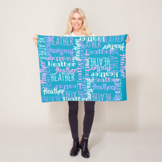 Couverture Polaire Turquoise Girls Nom personnalisé personnalisé