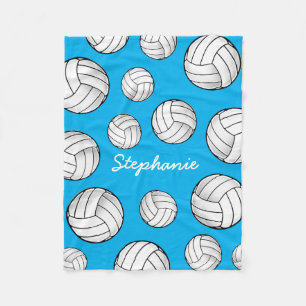 Couverture Polaire Turquoise nommée faite sur commande de volleyball