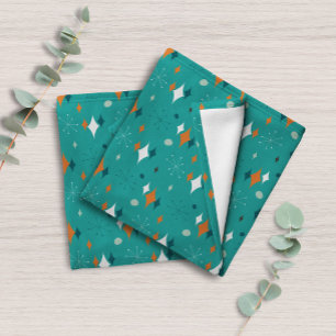 Couverture Polaire Turquoise Retro Mid-Century moderne Starburd atomi