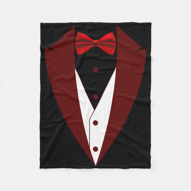 Couverture Polaire Tuxedo Avec Cravate Bow Drôle - Halloween Groom Co (Devant)