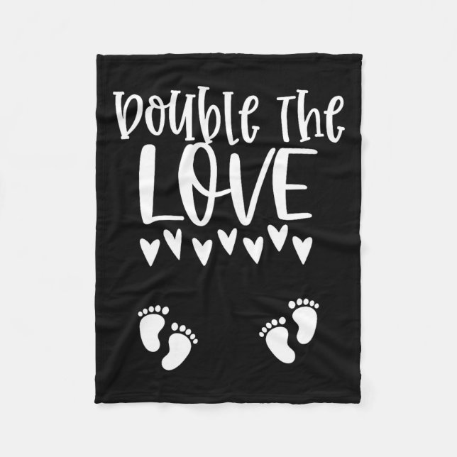Couverture Polaire Twin Pregnancy Valentines Day Pregnant Mom Baby An (Devant)
