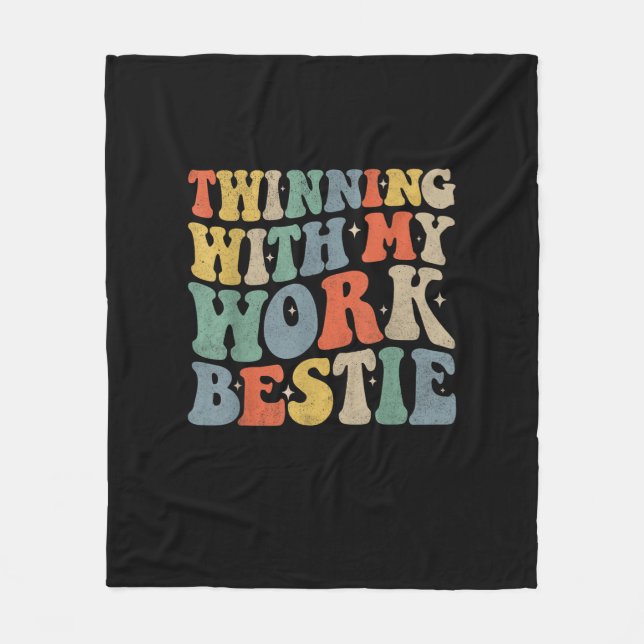 Couverture Polaire Twinning With My Work Bestie Spirit Week Best Frie (Devant)