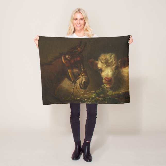 Couverture Polaire Two Friends (Donkey and Lamb) (Farm Animals) (En situation)