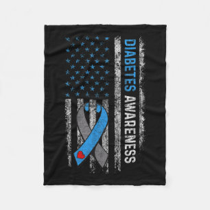 Couverture Polaire Type 1 Sensibilisation au diabète Drapeau américai