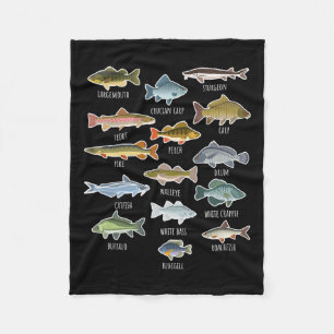Couverture Polaire Types D'Espèces De Poissons D'Eau Douce Pêche