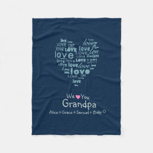 Couverture Polaire Typographie Amour Coeur "We Love You" Personnalisé