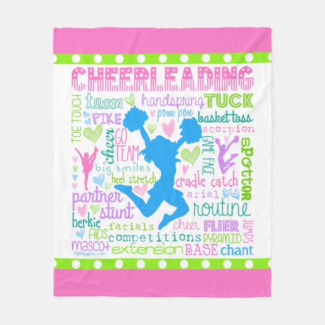 Couverture Polaire Typographie Cheerleading en pastel de mots (Devant)