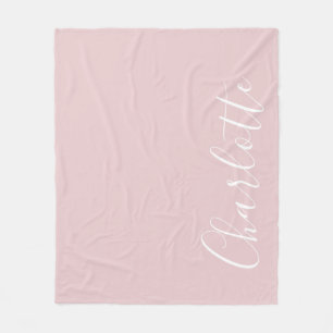 Couverture Polaire Typographie Chic Script Personnalisé Fille Rose