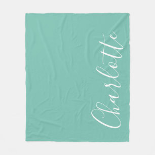 Couverture Polaire Typographie Chic Script Personnalisé Moderne Turqu