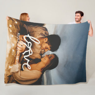 Couverture Polaire Typographie d'amour moderne couple photo personnal