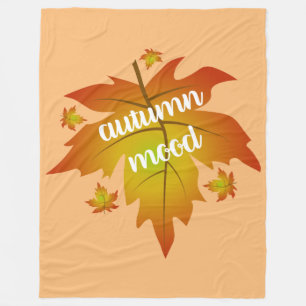 Couverture Polaire Typographie de l'humeur d'automne feuille d'érable