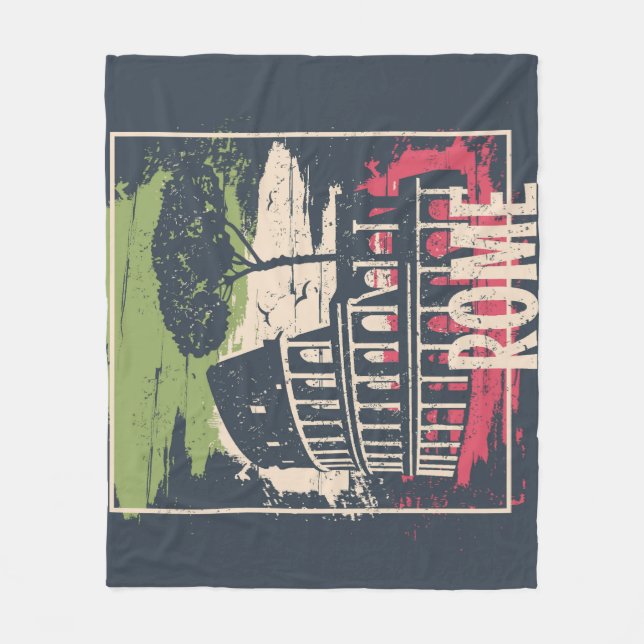Couverture Polaire Typographie de Rome : Poster Tour Eiffel. (Devant)