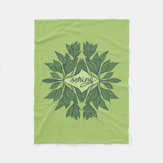 Couverture Polaire Typographie esthétique Feuille du printemps vert
