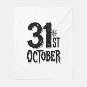 Couverture Polaire Typographie Halloween Vintage 31 octobre Design_1