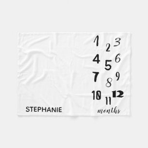 Couverture Polaire Typographie moderne Baby Milestone Blanket