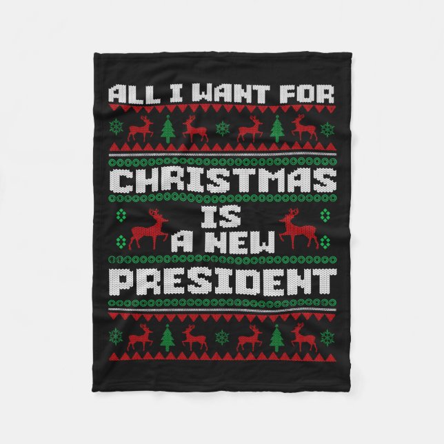 Couverture Polaire Ugly Sweater All I Want For Christmas Is A New Pre (Devant)