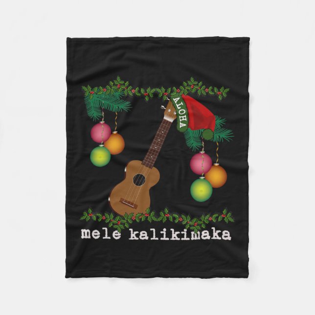 Couverture Polaire Uke Mele Kalikimaka Ukulele Chansons de Noël Aloha (Devant)