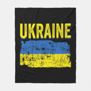Couverture Polaire Ukraine Carte du Drapeau Amour Soutenez Ukrainiens