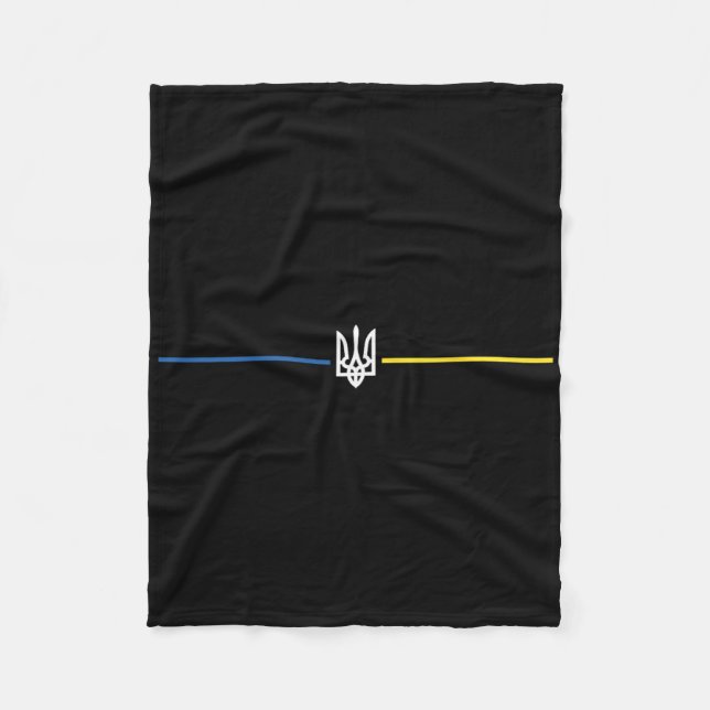 Couverture Polaire Ukraine Drapeau ukrainien Tryzub Militaire  (Devant)