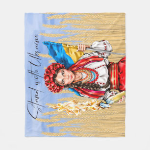 Couverture Polaire Ukraine Femme soutien Drawstring Carnet porte