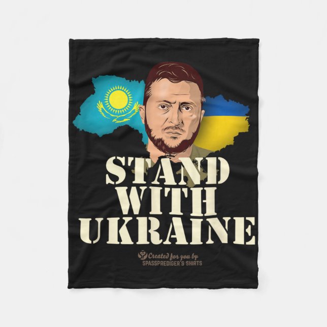 Couverture Polaire Ukraine Kazakhstan Volodymyr Zelensky Stand With U (Devant)
