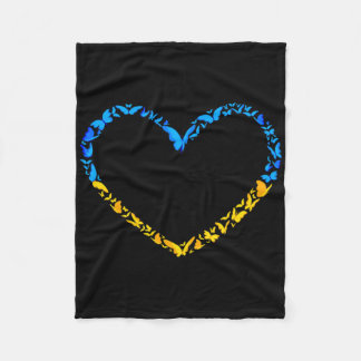 Couverture Polaire Ukrainian Flag Peace Ukraine Flag Butterfly Heart 