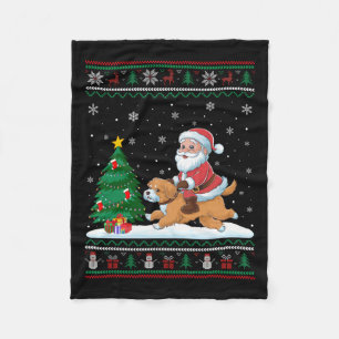 Couverture Polaire Un arbre de Noël laid éclaire Noël Père Noël équit