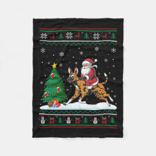 Couverture Polaire Un arbre de Noël laid éclaire Père Noël équitation