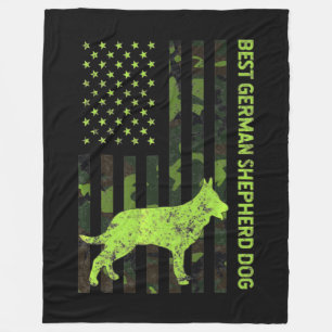 Couverture Polaire Un berger allemand en détresse Drapeau américain C