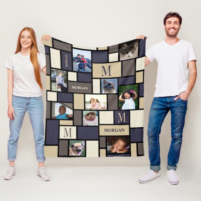 Couverture Polaire Un bloc de couleur Coastal Calme Moderne Chic 10 P (En situation)