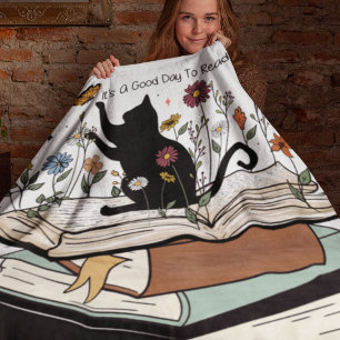 Couverture Polaire Un bon jour pour lire un livre Chat Lover livre