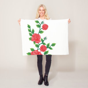 Couverture Polaire un bouquet de fleurs rouges sur un arrière - plan