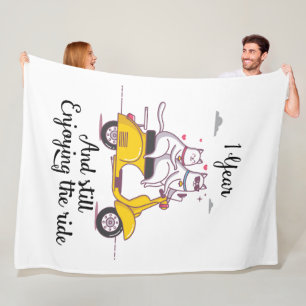 Couverture Polaire Un cadeau mignon d'anniversaire d'an pour lui et