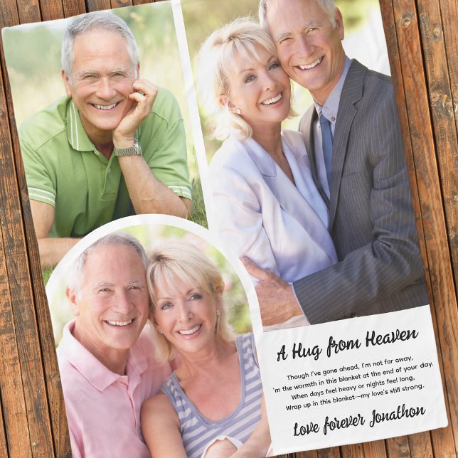 Couverture Polaire Un câlin du ciel Poème Photo Grief Memorial (Créateur téléchargé)