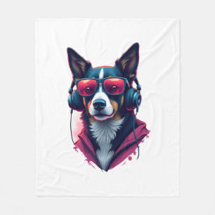 Couverture Polaire Un chien Habu portant des lunettes de soleil et de