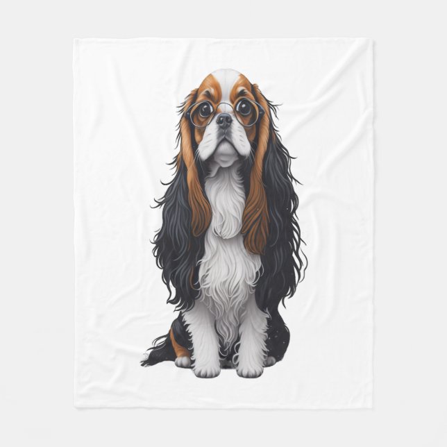 Couverture Polaire Un chien mignon, le roi Charles Spaniel (Devant)