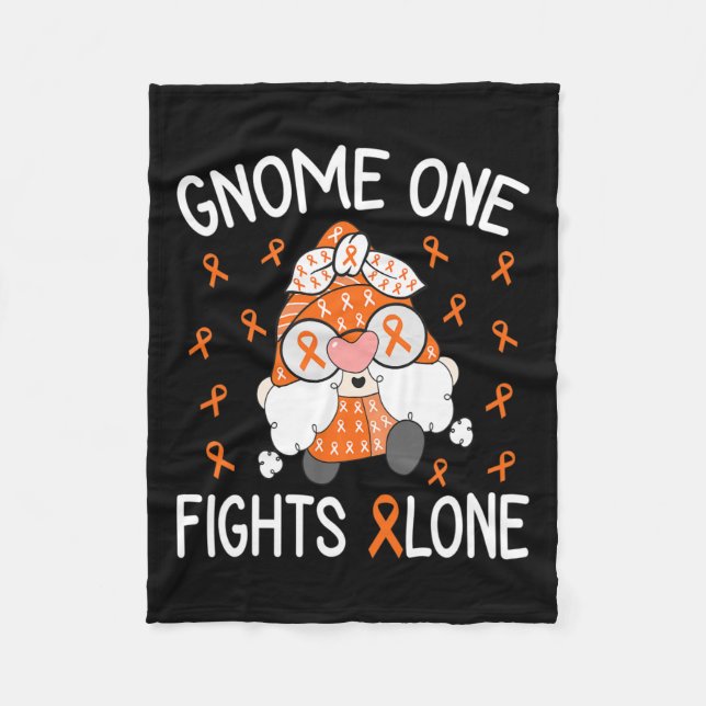 Couverture Polaire Un combat seul Leucémie Sensibilisation Gnome Pun  (Devant)
