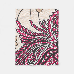 Couverture Polaire Un design cachemire décoratif avec rouge vif et ép