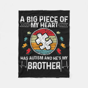 Couverture Polaire Un gros morceau Mon coeur a l'autisme et c'est Mon