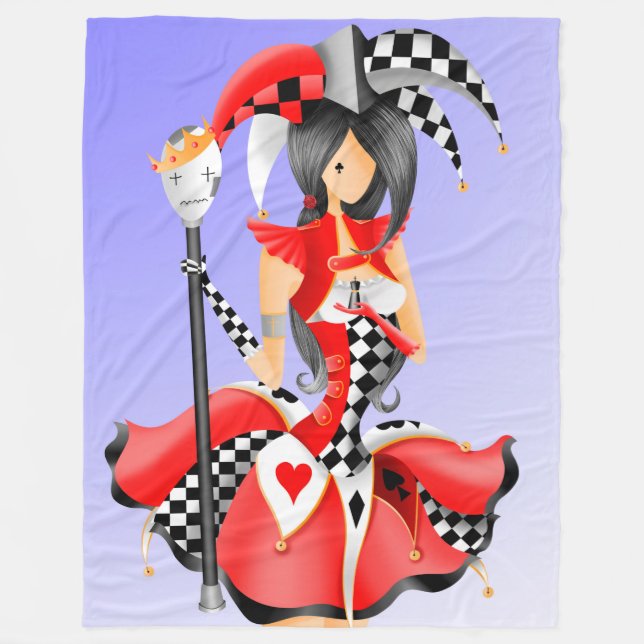 Couverture Polaire un joker et une marionnette roi (Devant)