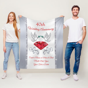 Couverture Polaire Un merveilleux cadeau de 40 ans pour une femme, Ru