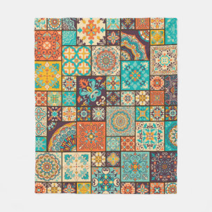 Couverture Polaire Un motif en tuiles arabes et islamiques.