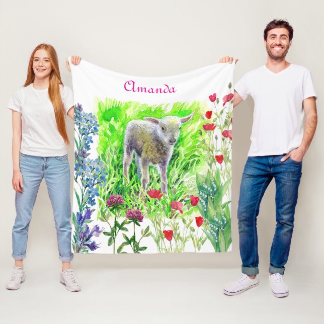 Couverture Polaire Un peu de lamme et de fleur sauvage (En situation)