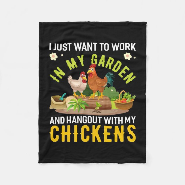 Couverture Polaire Un plante Dans Mon Jardin Avec Mes Poulets (Devant)