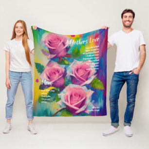 Couverture Polaire Un poème d'amour pour la mère Gras belles roses ro