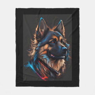 Couverture Polaire Un portrait d'un chien berger allemand